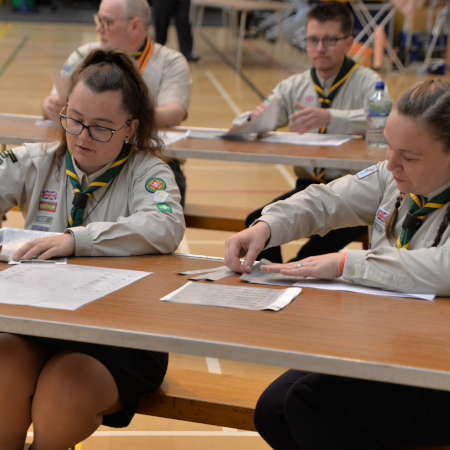 Members of the KSWP helping with the check in at the National Day of Celebration and Achievement